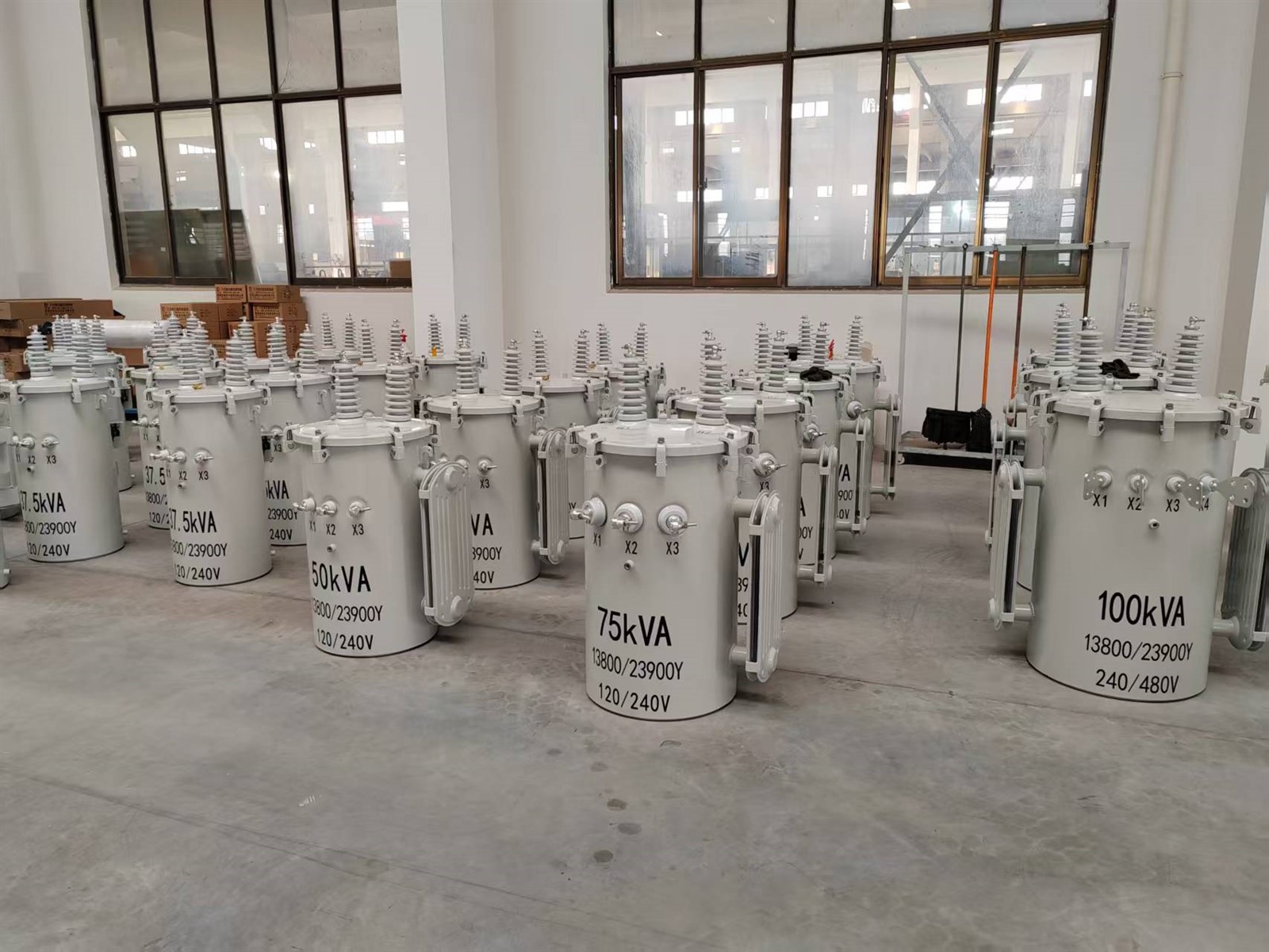 Finished pole mounted transformers Finished pole mounted transformers